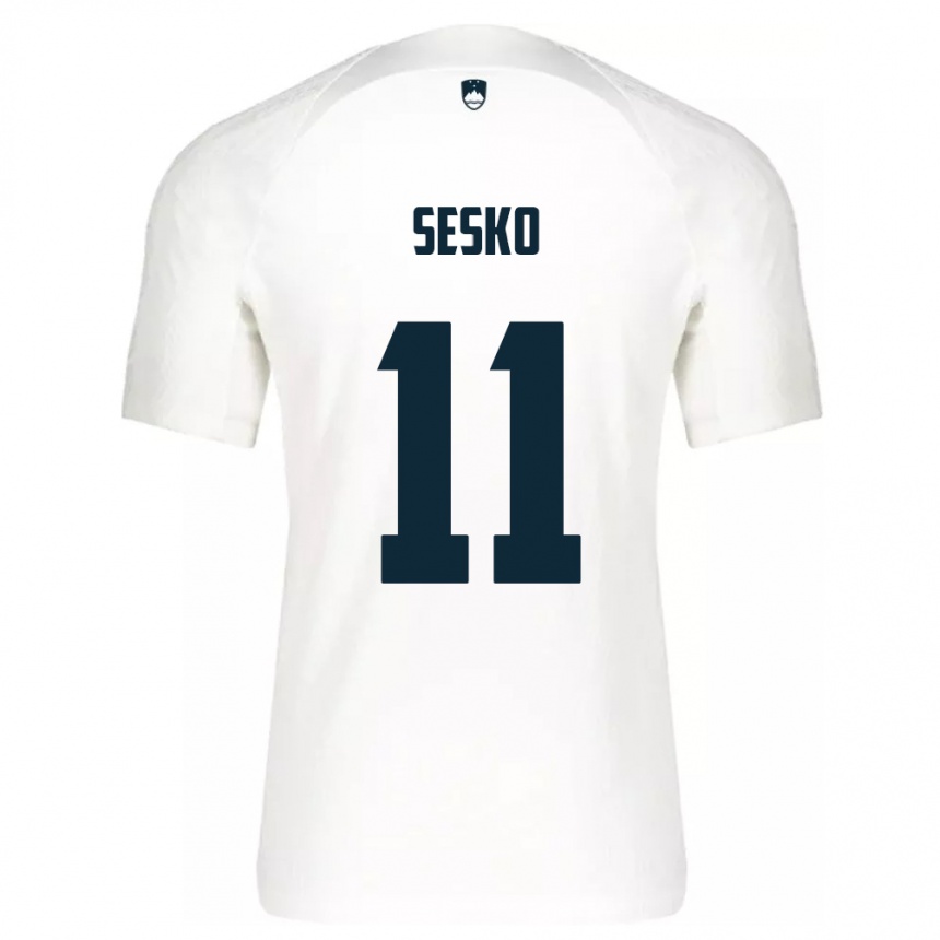 Hombre Fútbol Camiseta Eslovenia Benjamin Sesko #11 Blanco 1ª Equipación 24-26 Argentina