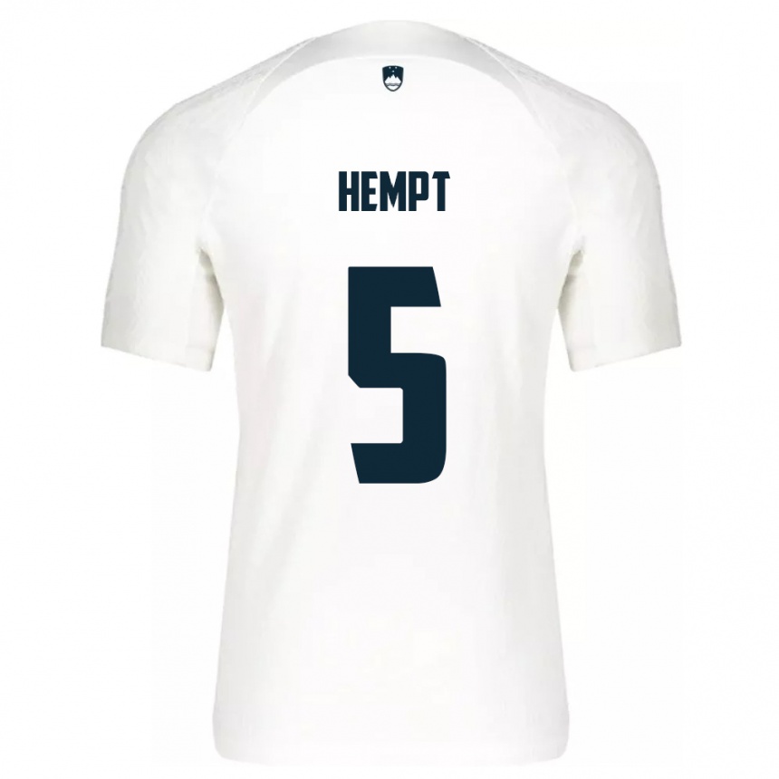 Hombre Fútbol Camiseta Eslovenia Lukas Hempt #5 Blanco 1ª Equipación 24-26 Argentina