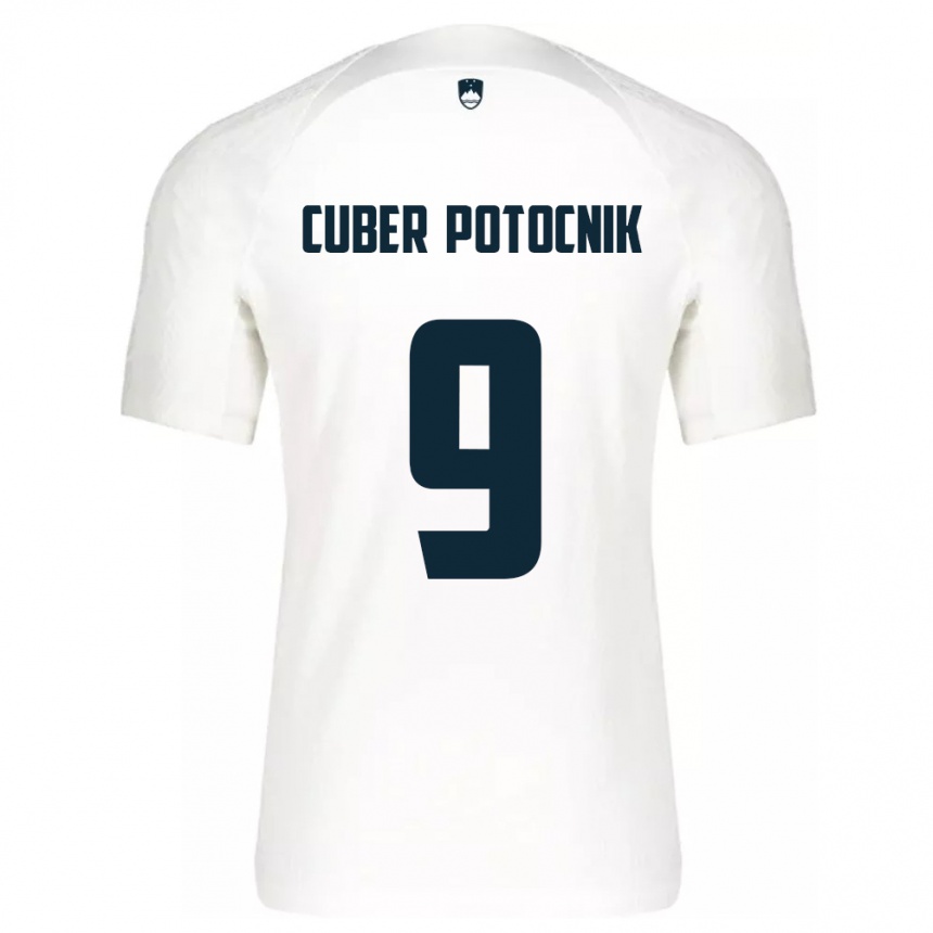 Hombre Fútbol Camiseta Eslovenia Jaka Cuber Potocnik #9 Blanco 1ª Equipación 24-26 Argentina