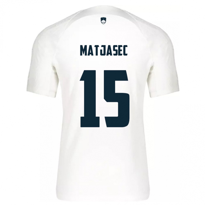 Hombre Fútbol Camiseta Eslovenia Miha Matjasec #15 Blanco 1ª Equipación 24-26 Argentina