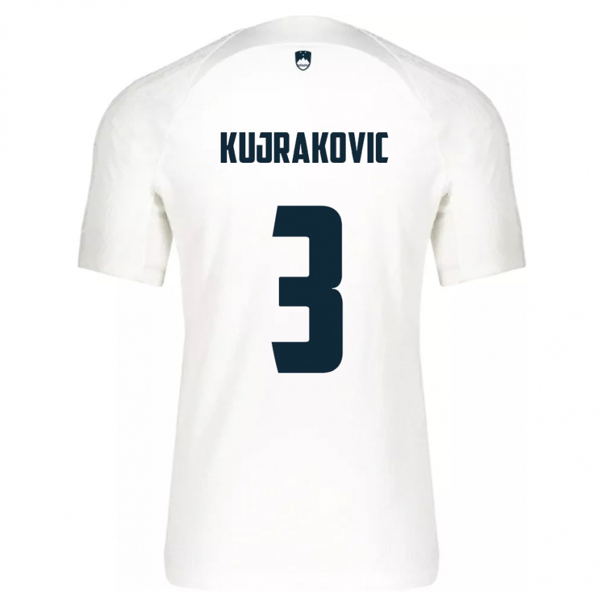 Hombre Fútbol Camiseta Eslovenia Minel Kujrakovic #3 Blanco 1ª Equipación 24-26 Argentina