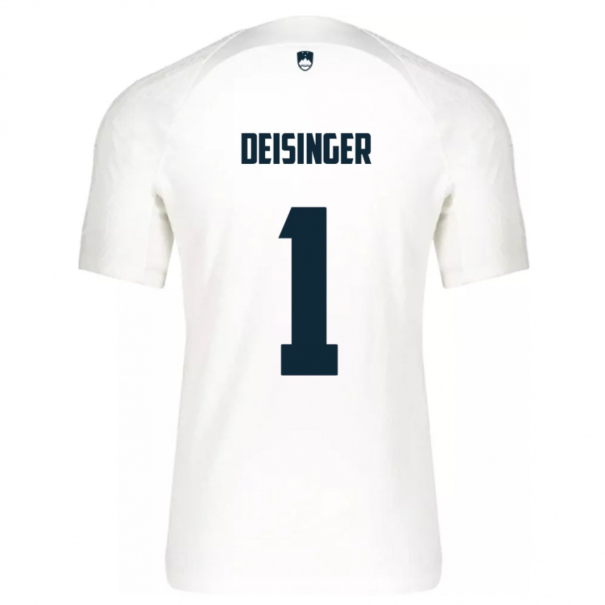 Hombre Fútbol Camiseta Eslovenia Nik Deisinger #1 Blanco 1ª Equipación 24-26 Argentina