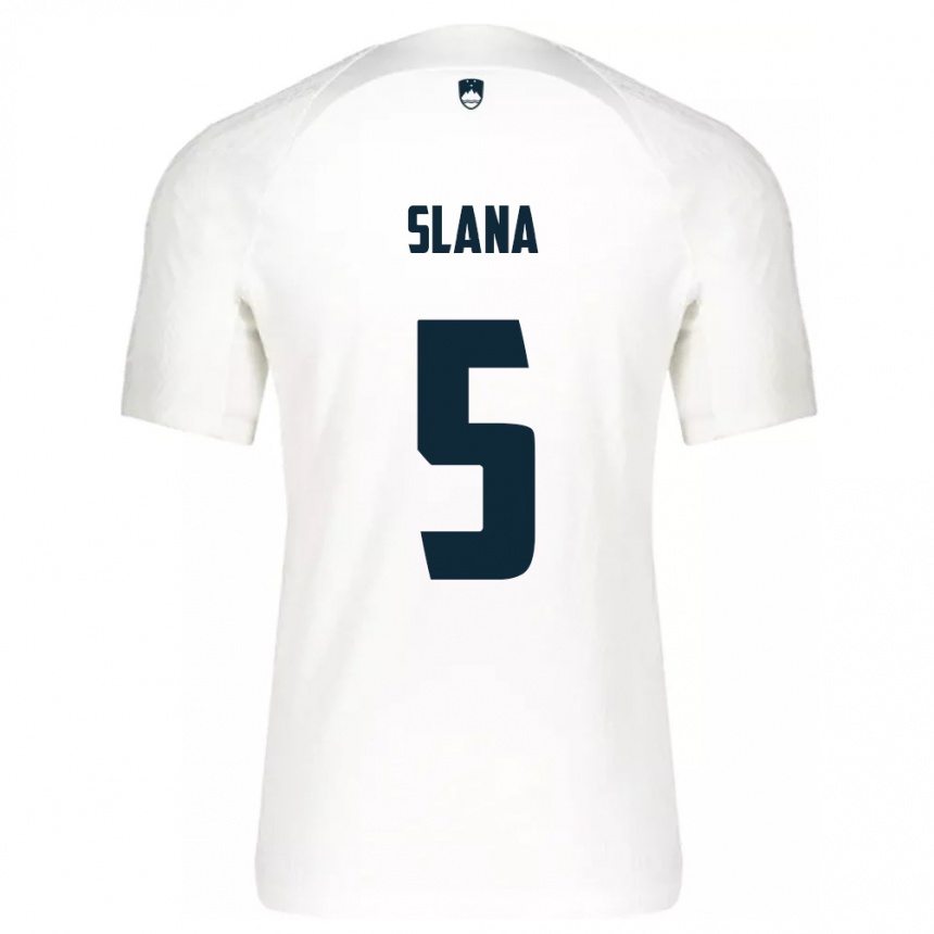 Hombre Fútbol Camiseta Eslovenia Filip Slana #5 Blanco 1ª Equipación 24-26 Argentina