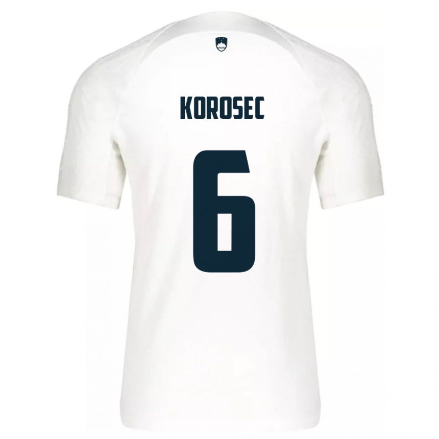 Hombre Fútbol Camiseta Eslovenia Kaja Korošec #6 Blanco 1ª Equipación 24-26 Argentina