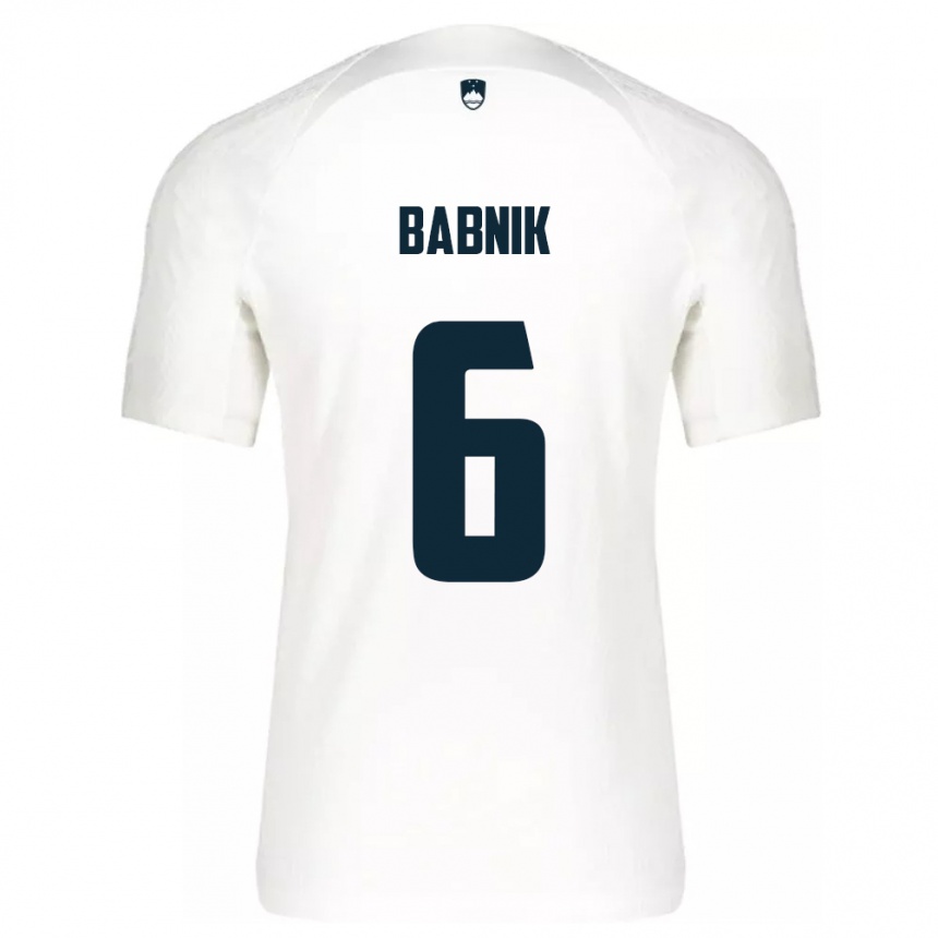 Hombre Fútbol Camiseta Eslovenia Nika Babnik #6 Blanco 1ª Equipación 24-26 Argentina