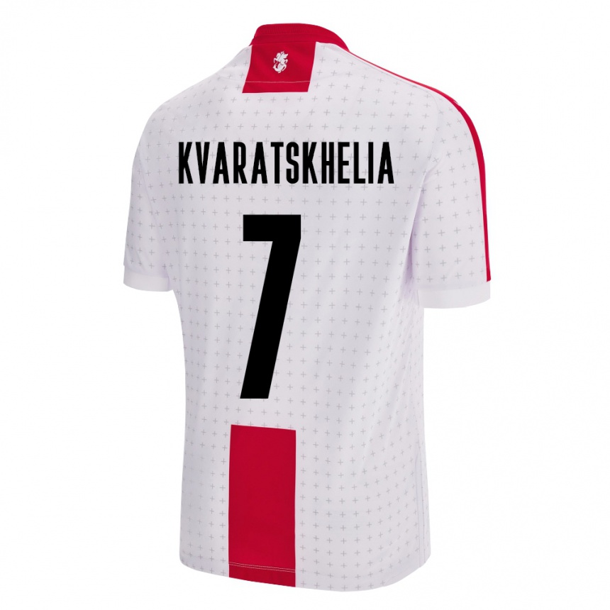 Hombre Fútbol Camiseta Georgia Khvicha Kvaratskhelia #7 Blanco 1ª Equipación 24-26 Argentina