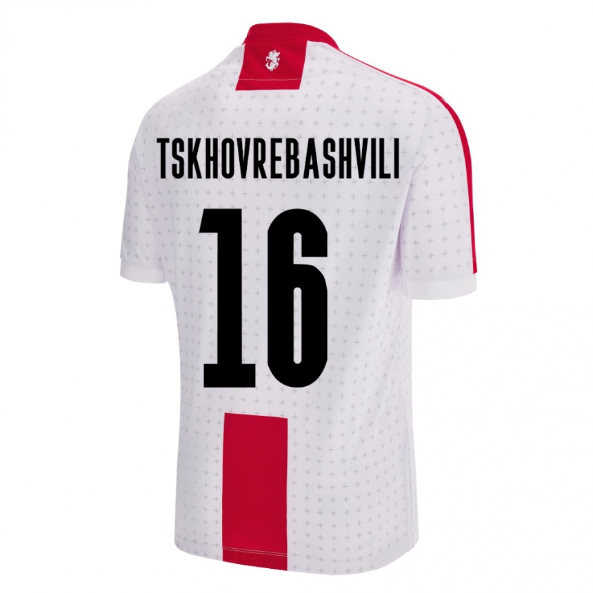 Hombre Fútbol Camiseta Georgia Nikoloz Tskhovrebashvili #16 Blanco 1ª Equipación 24-26 Argentina