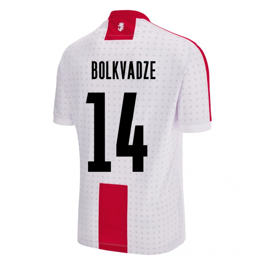 Hombre Fútbol Camiseta Georgia Anastasia Bolkvadze #14 Blanco 1ª Equipación 24-26 Argentina