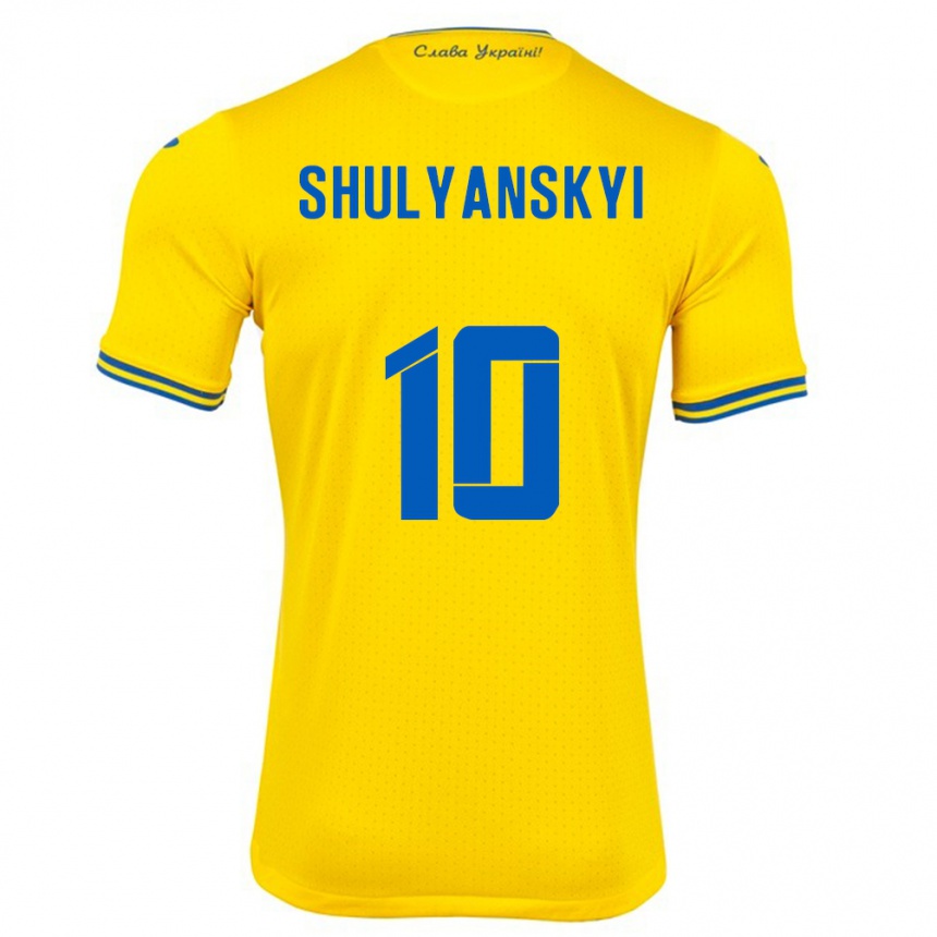 Hombre Fútbol Camiseta Ucrania Artem Shulyanskyi #10 Amarillo 1ª Equipación 24-26 Argentina