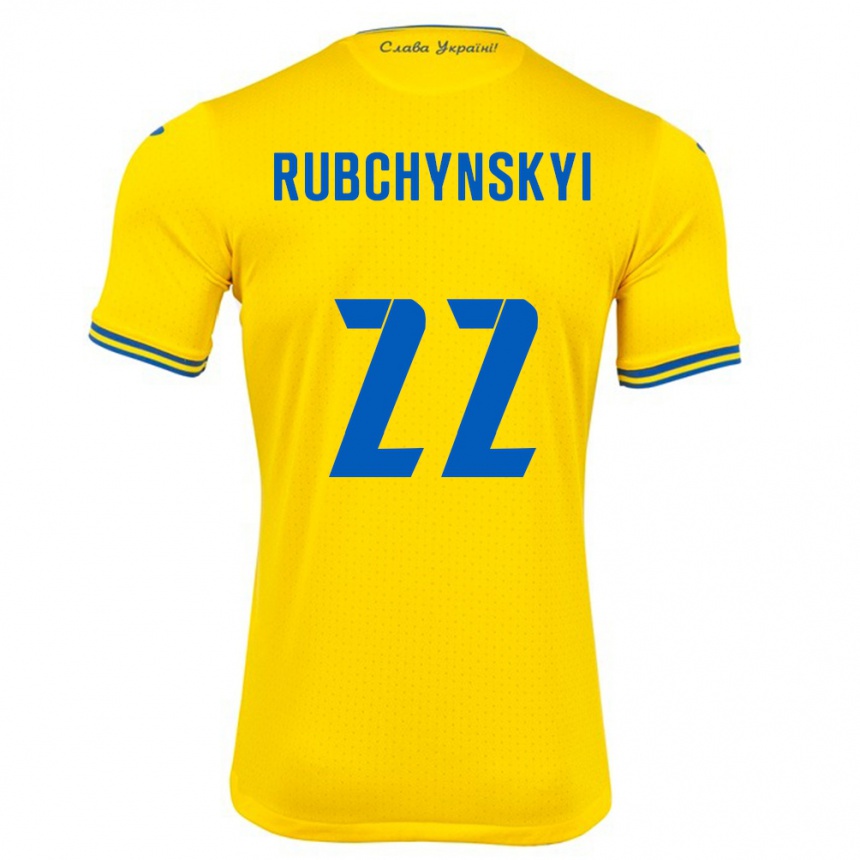 Hombre Fútbol Camiseta Ucrania Valentyn Rubchynskyi #22 Amarillo 1ª Equipación 24-26 Argentina