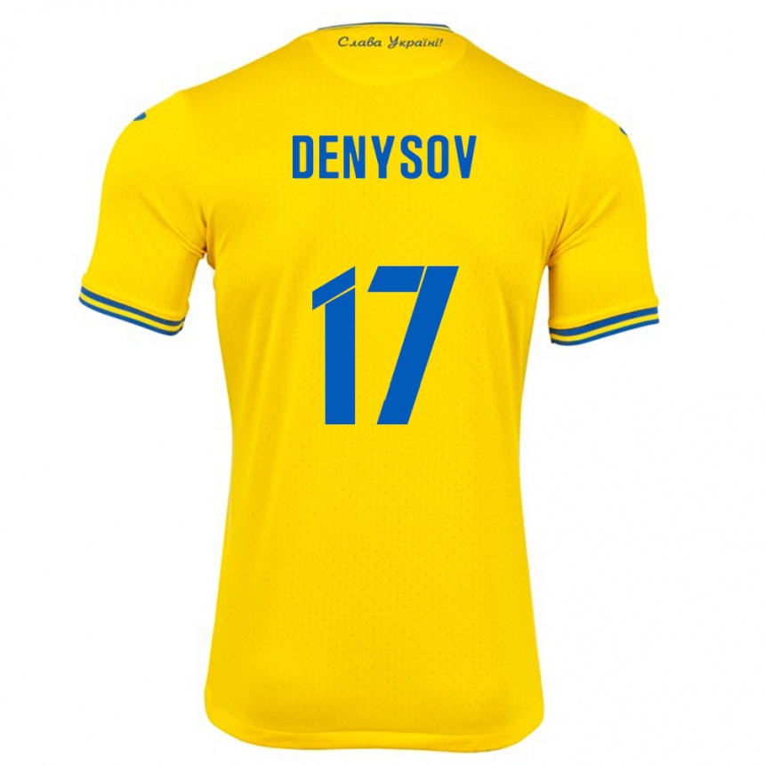 Hombre Fútbol Camiseta Ucrania Ivan Denysov #17 Amarillo 1ª Equipación 24-26 Argentina