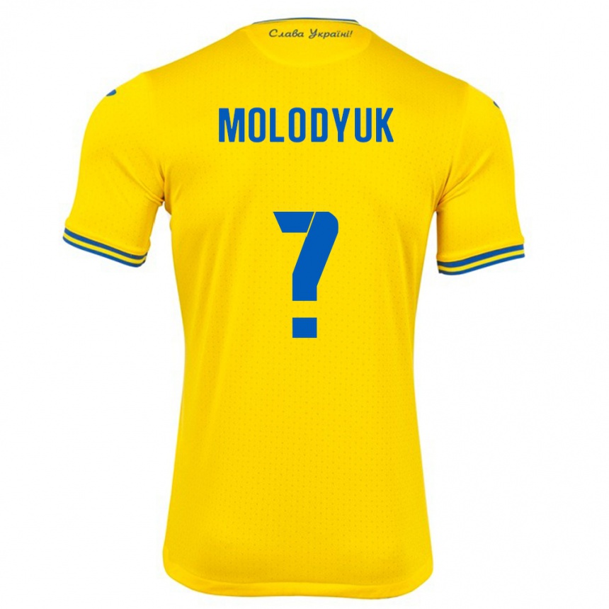 Hombre Fútbol Camiseta Ucrania Yelyzaveta Molodyuk #0 Amarillo 1ª Equipación 24-26 Argentina