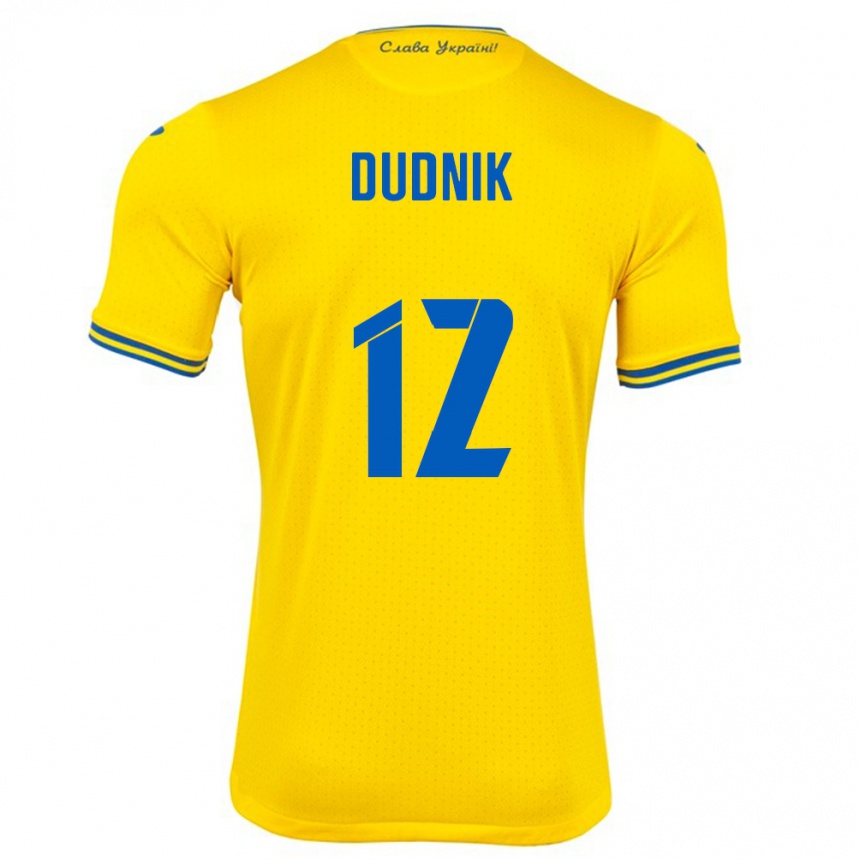 Hombre Fútbol Camiseta Ucrania Marina Dudnik #12 Amarillo 1ª Equipación 24-26 Argentina