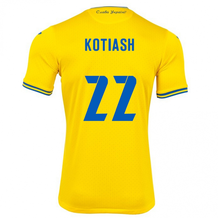 Hombre Fútbol Camiseta Ucrania Iryna Kotiash #22 Amarillo 1ª Equipación 24-26 Argentina