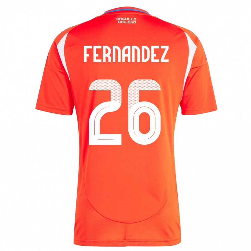 Hombre Fútbol Camiseta Chile Nicolás Fernández #26 Rojo 1ª Equipación 24-26 Argentina