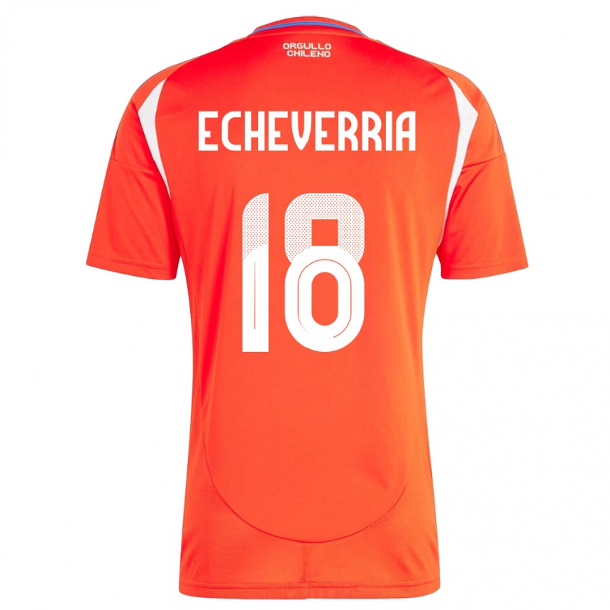 Hombre Fútbol Camiseta Chile Rodrigo Echeverría #18 Rojo 1ª Equipación 24-26 Argentina