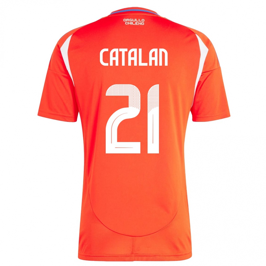 Hombre Fútbol Camiseta Chile Matías Catalán #21 Rojo 1ª Equipación 24-26 Argentina