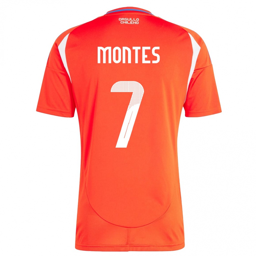 Hombre Fútbol Camiseta Chile Clemente Montes #7 Rojo 1ª Equipación 24-26 Argentina