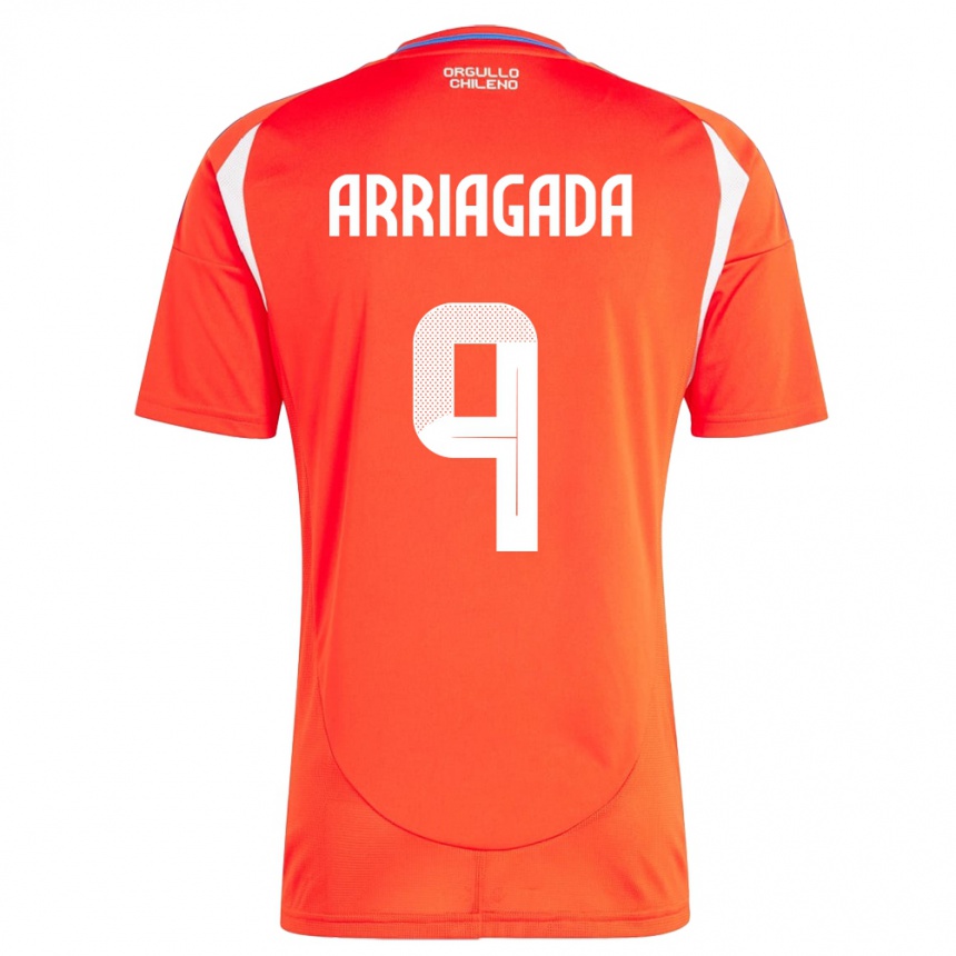 Hombre Fútbol Camiseta Chile Luciano Arriagada #9 Rojo 1ª Equipación 24-26 Argentina