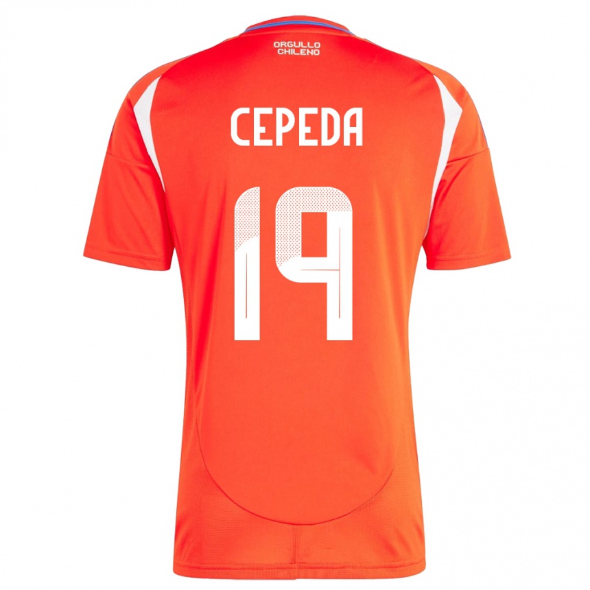 Hombre Fútbol Camiseta Chile Lucas Cepeda #19 Rojo 1ª Equipación 24-26 Argentina