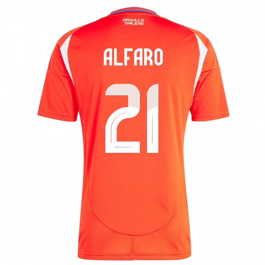 Hombre Fútbol Camiseta Chile Julián Alfaro #21 Rojo 1ª Equipación 24-26 Argentina