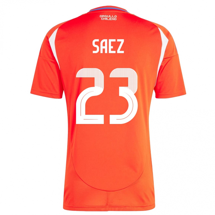 Hombre Fútbol Camiseta Chile Ignacio Sáez #23 Rojo 1ª Equipación 24-26 Argentina