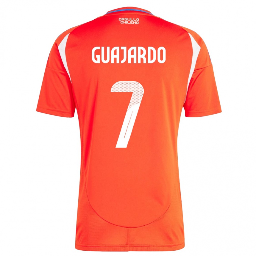 Hombre Fútbol Camiseta Chile Paolo Guajardo #7 Rojo 1ª Equipación 24-26 Argentina