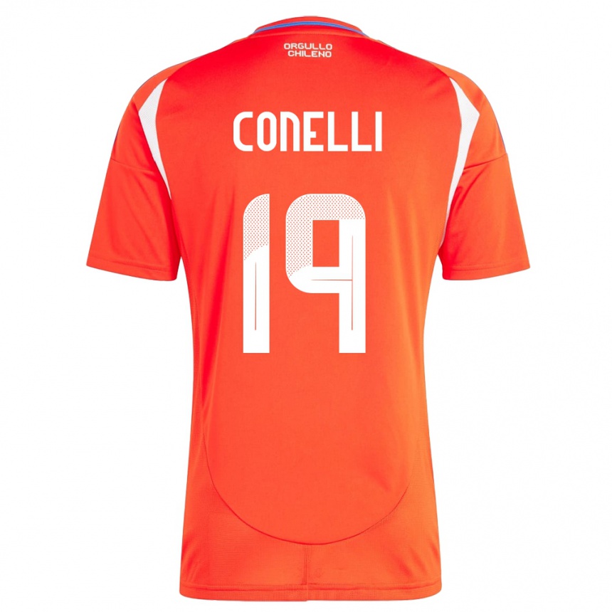 Hombre Fútbol Camiseta Chile Vicente Conelli #19 Rojo 1ª Equipación 24-26 Argentina