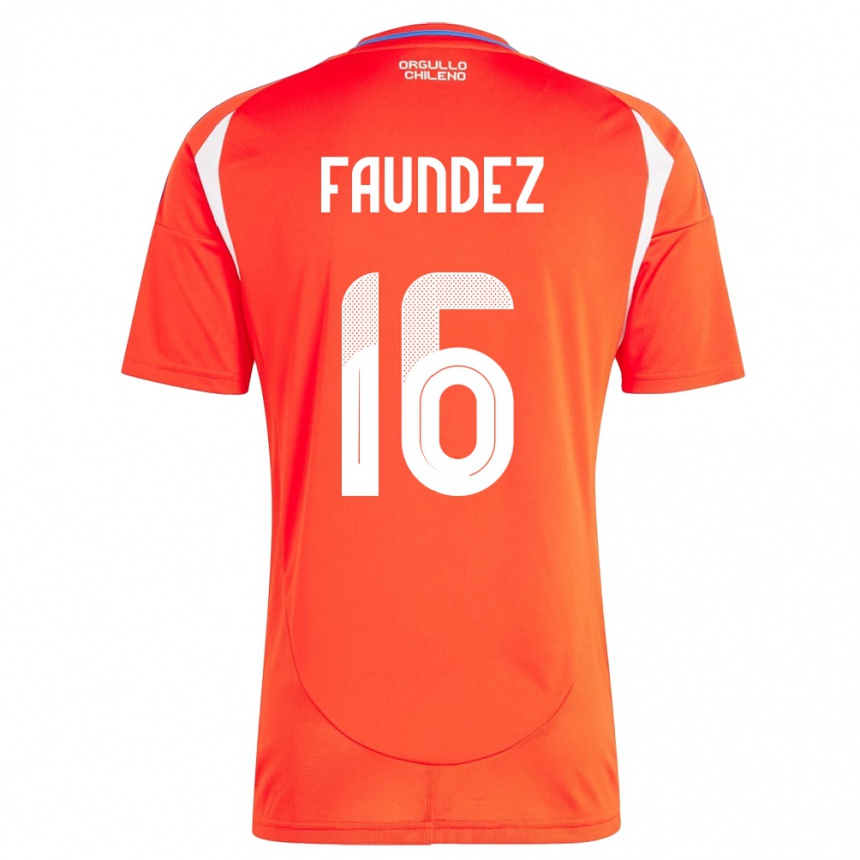 Hombre Fútbol Camiseta Chile Felipe Faúndez #16 Rojo 1ª Equipación 24-26 Argentina