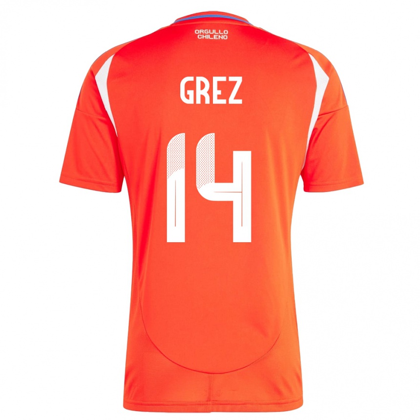 Hombre Fútbol Camiseta Chile Javiera Grez #14 Rojo 1ª Equipación 24-26 Argentina