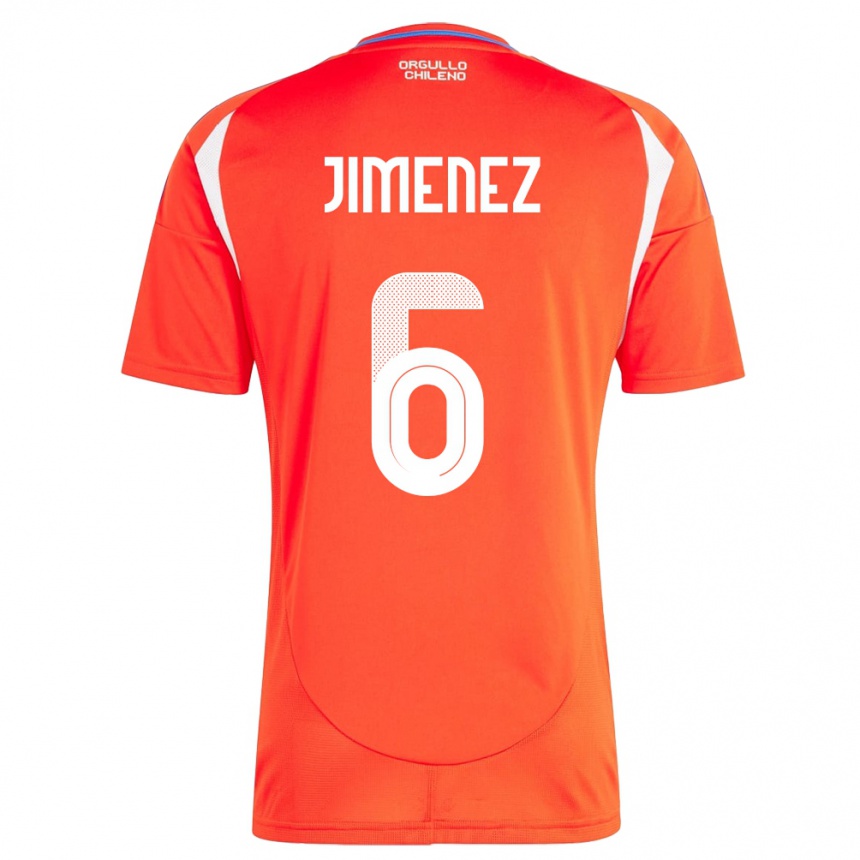 Hombre Fútbol Camiseta Chile Yastin Jiménez #6 Rojo 1ª Equipación 24-26 Argentina