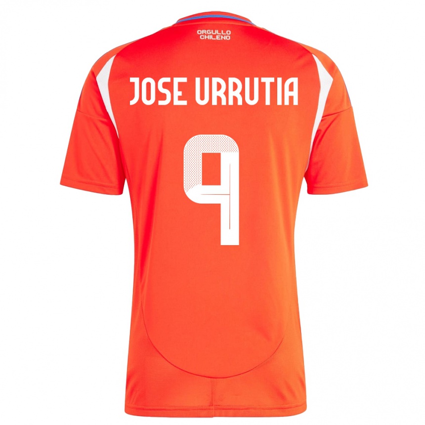 Hombre Fútbol Camiseta Chile María José Urrutia #9 Rojo 1ª Equipación 24-26 Argentina