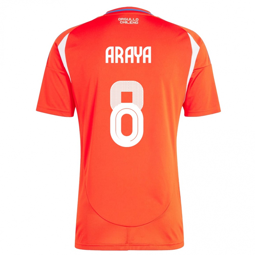 Hombre Fútbol Camiseta Chile Karen Araya #8 Rojo 1ª Equipación 24-26 Argentina