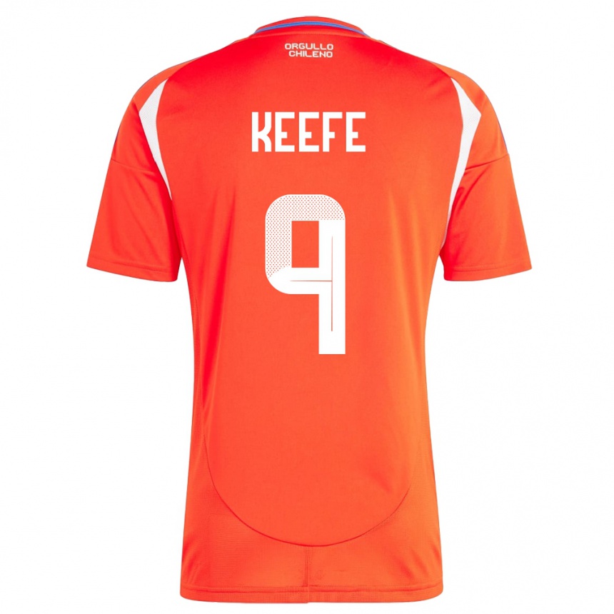 Hombre Fútbol Camiseta Chile Sonya Keefe #9 Rojo 1ª Equipación 24-26 Argentina