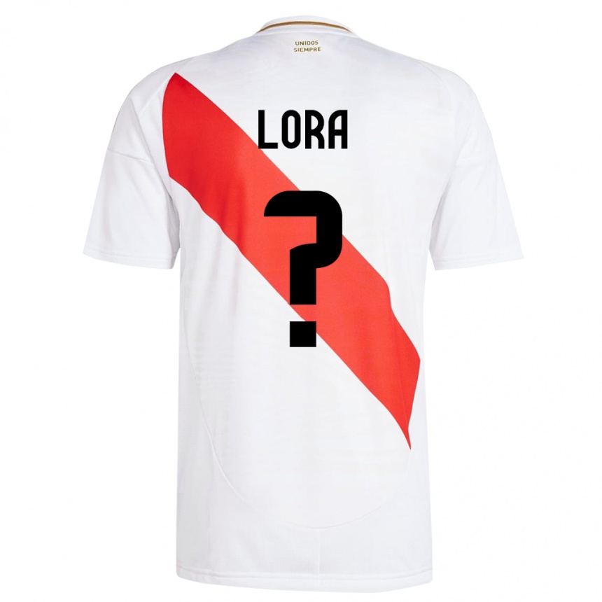 Hombre Fútbol Camiseta Perú Fabrizio Lora #0 Blanco 1ª Equipación 24-26 Argentina