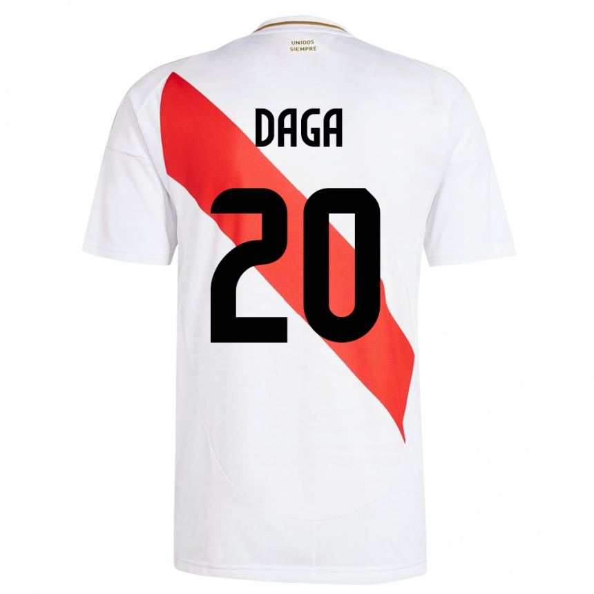 Hombre Fútbol Camiseta Perú Azucena Daga #20 Blanco 1ª Equipación 24-26 Argentina