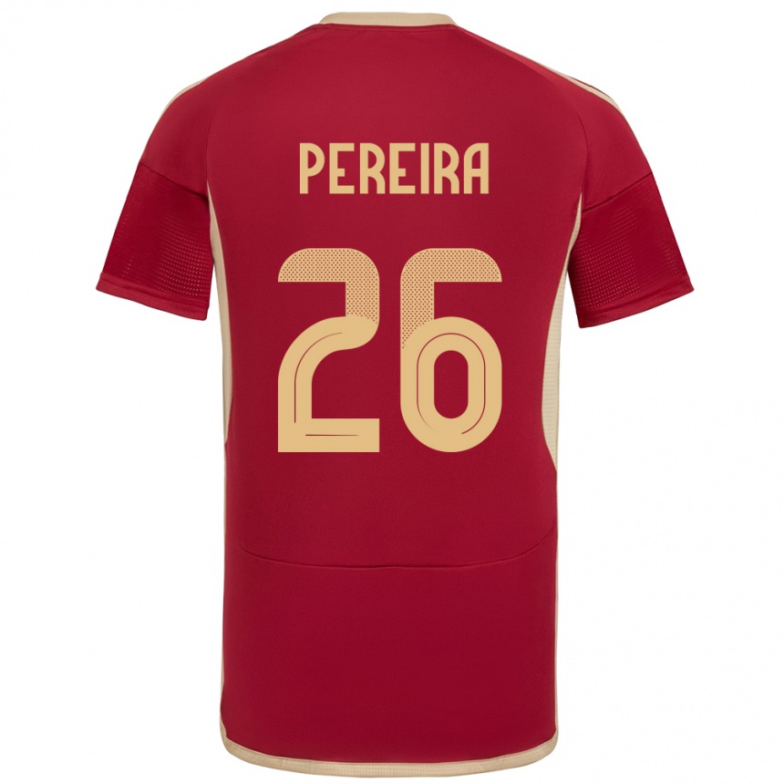 Hombre Fútbol Camiseta Venezuela Daniel Pereira #26 Borgoña 1ª Equipación 24-26 Argentina