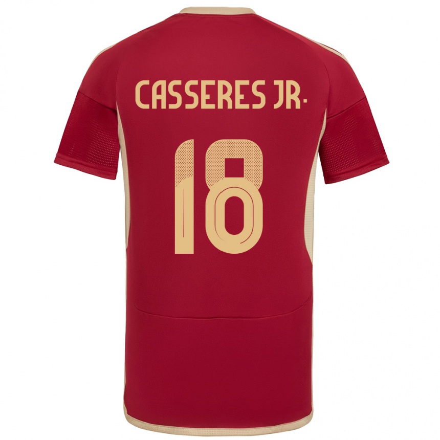 Hombre Fútbol Camiseta Venezuela Cristian Cásseres Jr. #18 Borgoña 1ª Equipación 24-26 Argentina