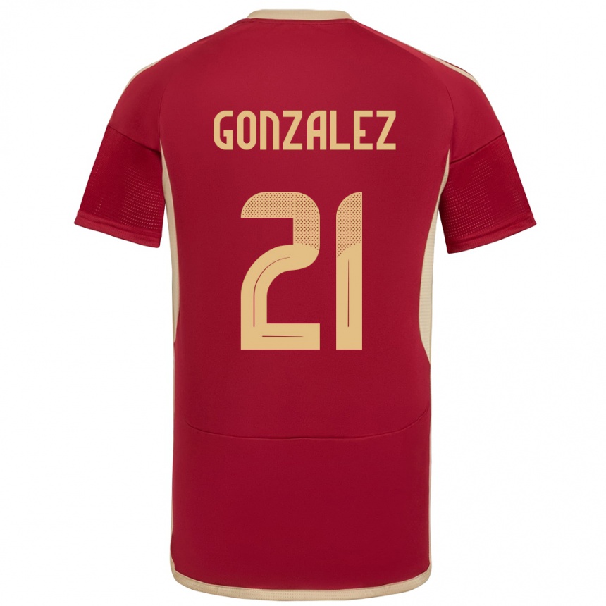 Hombre Fútbol Camiseta Venezuela Alexander González #21 Borgoña 1ª Equipación 24-26 Argentina