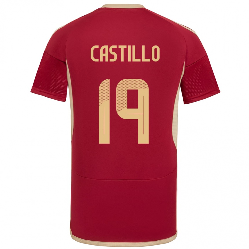 Hombre Fútbol Camiseta Venezuela Bryan Castillo #19 Borgoña 1ª Equipación 24-26 Argentina