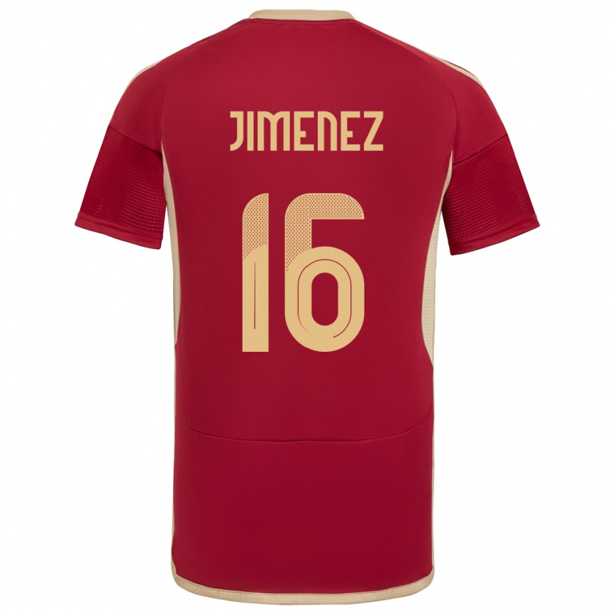 Hombre Fútbol Camiseta Venezuela Néstor Jiménez #16 Borgoña 1ª Equipación 24-26 Argentina