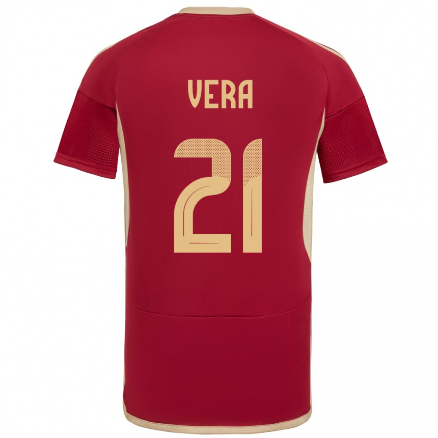 Hombre Fútbol Camiseta Venezuela Andry Vera #21 Borgoña 1ª Equipación 24-26 Argentina