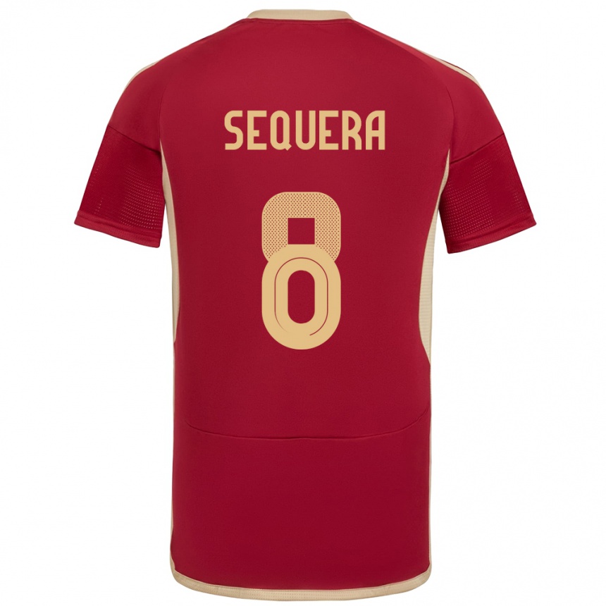 Hombre Fútbol Camiseta Venezuela Giovanny Sequera #8 Borgoña 1ª Equipación 24-26 Argentina