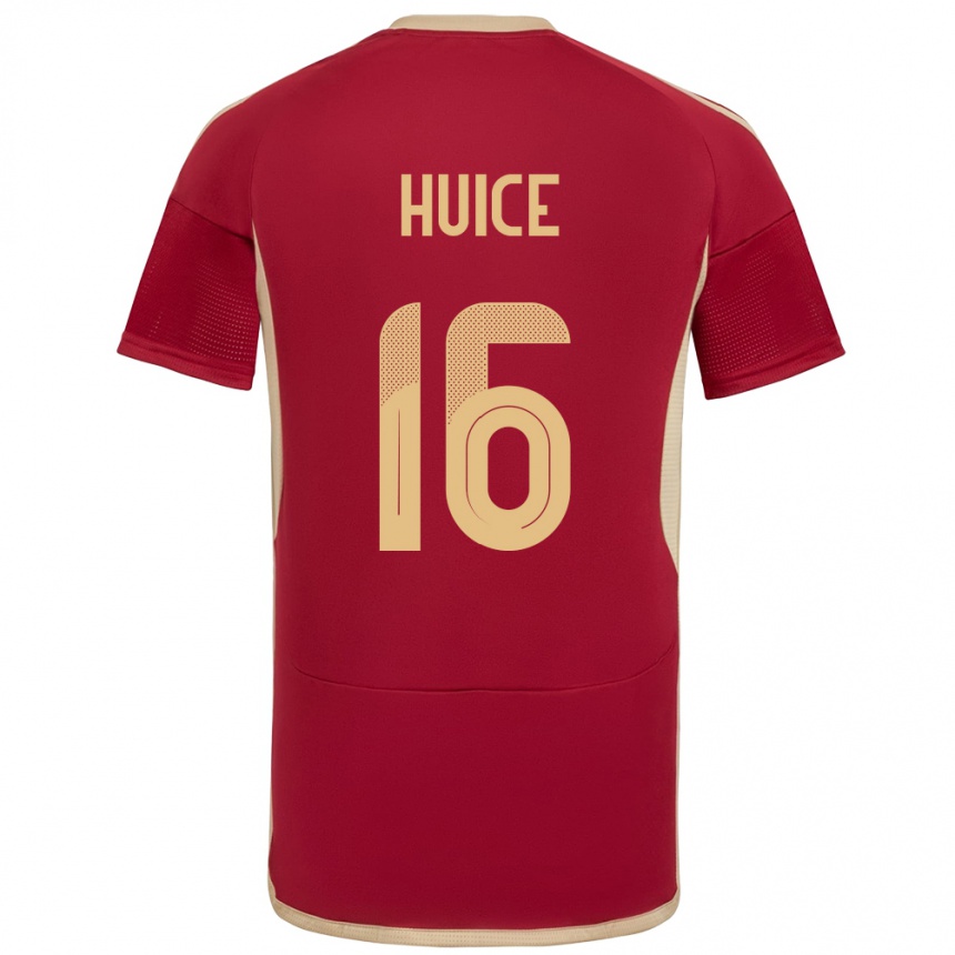 Hombre Fútbol Camiseta Venezuela Frangel Huice #16 Borgoña 1ª Equipación 24-26 Argentina