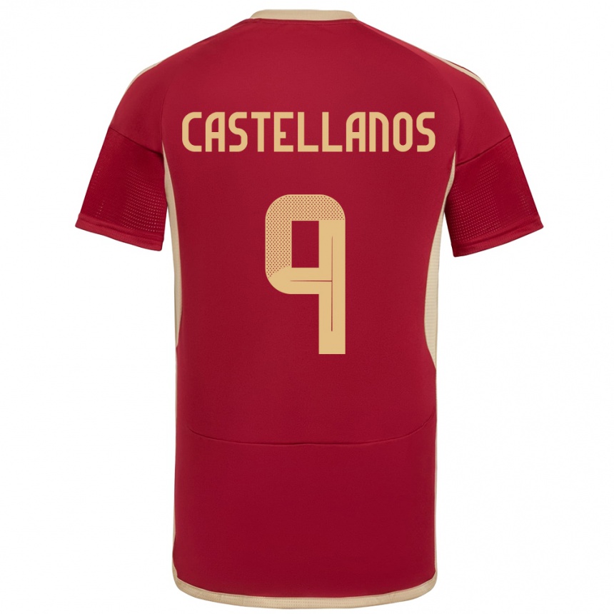 Hombre Fútbol Camiseta Venezuela Deyna Castellanos #9 Borgoña 1ª Equipación 24-26 Argentina