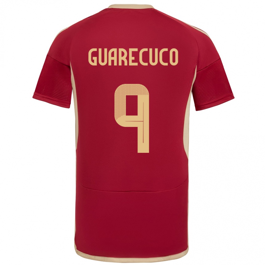 Hombre Fútbol Camiseta Venezuela Joemar Guarecuco #9 Borgoña 1ª Equipación 24-26 Argentina