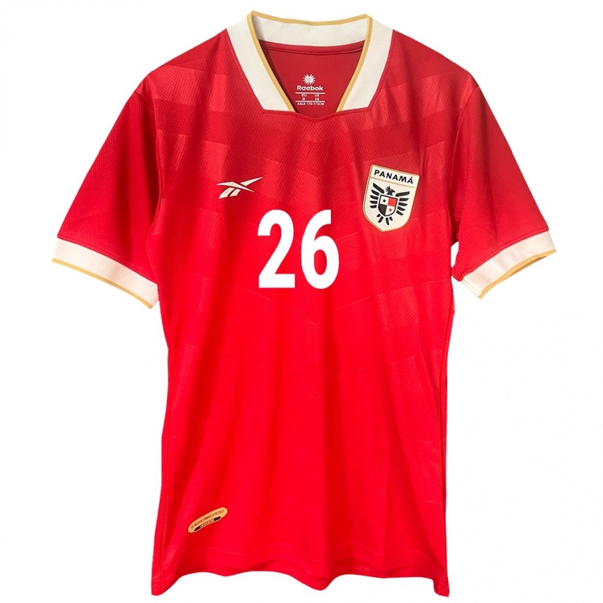 Hombre Fútbol Camiseta Panamá Kahiser Lenis #26 Rojo 1ª Equipación 24-26 Argentina