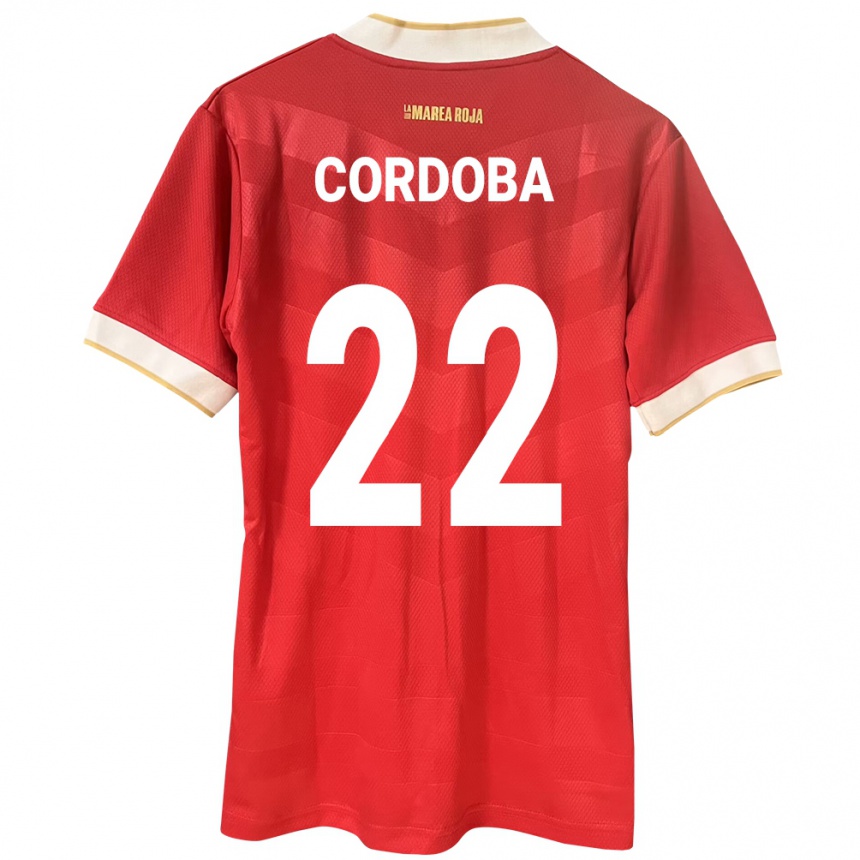 Hombre Fútbol Camiseta Panamá Farissa Córdoba #22 Rojo 1ª Equipación 24-26 Argentina