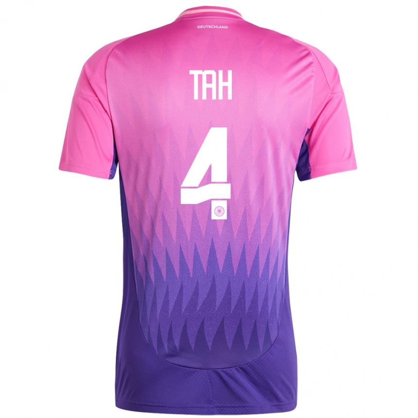 Hombre Fútbol Camiseta Alemania Jonathan Tah #4 Rosado Morado 2ª Equipación 24-26 Argentina