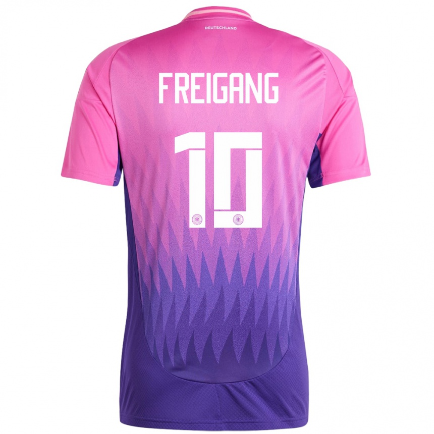 Hombre Fútbol Camiseta Alemania Laura Freigang #10 Rosado Morado 2ª Equipación 24-26 Argentina